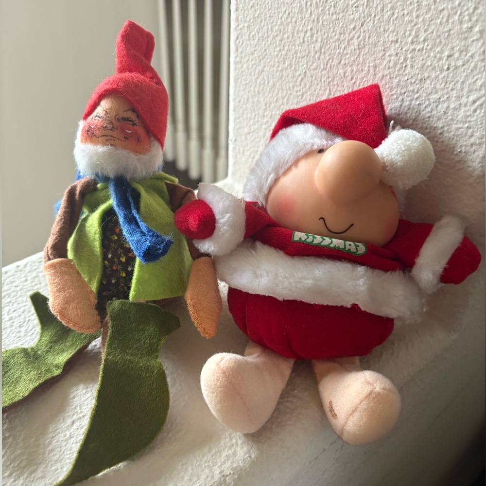 TWO dolls: Ziggy Santa and Annalee Elf